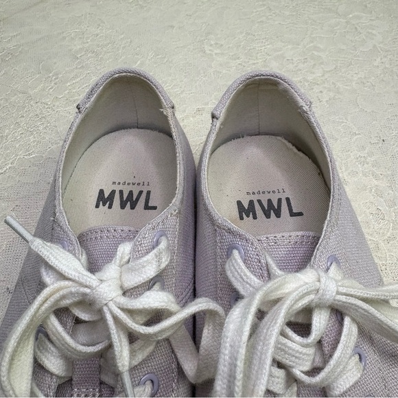 Madewell Womens 7.5 Sidewalk Canvas LowTop Sneakers Pastel Purple Lace Up Spring - Picture 7 of 11